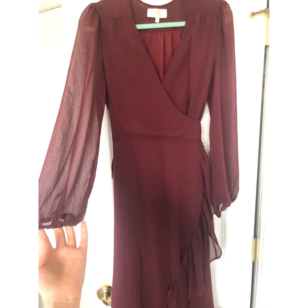 Wayf Long Sleeve Wrap Dress